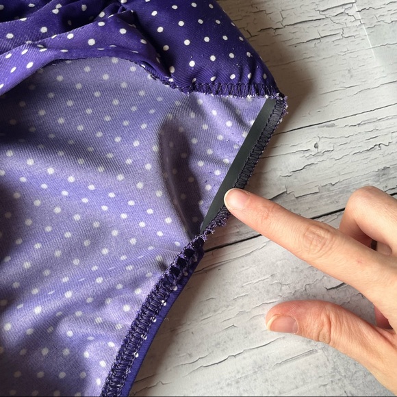 Miraclesuit Purple Polka Dot One Piece Swimsuit Size 8 - Picture 7 of 12